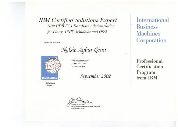Nelsie 2002 IBM Certified Solutions Expert 001